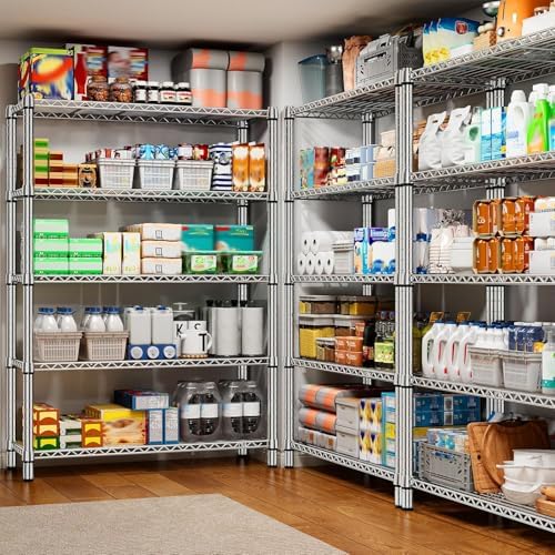 REIBII 5-Tier 1200LBS Metal Shelving, 71" H Adjustable Storage Shelf,Chrome - Image 6