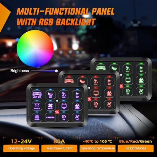 Nilight 12 Gang Switch Panel Relay System w/APP Control Automatic Dimmable - Image 6