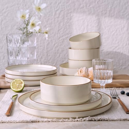 Famiware Nebula 24-Piece Stoneware Dinnerware Set with Pasta Bowls - Image 5