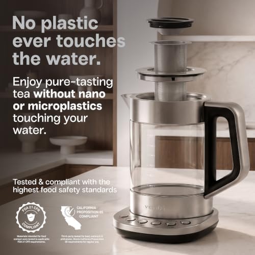 Viante Alba Electric Tea Kettle With Infuser, No Plastic, 1.5L - Image 3