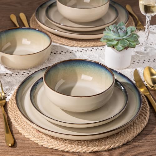GBHOME Dinnerware Sets for 8, 24 Pieces Ceramic Plates and Bowls Set - Image 3