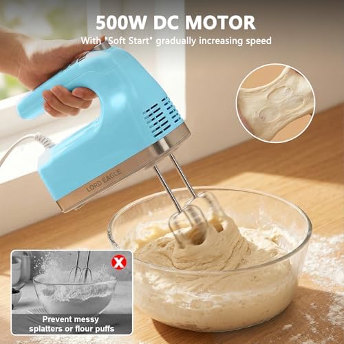 Lord Eagle 9-Speed Digital Hand Mixer Electric Handheld, 500W DC Motor - Image 7