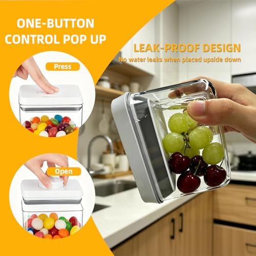 Pop Push Button Airtight Food Storage Containers 4 Pack (0.7Qt) - Image 5