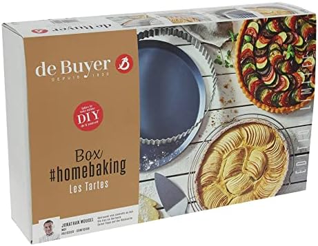 de Buyer Home Baking Box for Pie & Tart - DIY Pastry-Making Kit - Includes Fluted Tart Ring, Baking Sheet, Cooling Rack + Cake & Pie Server by deBuyer