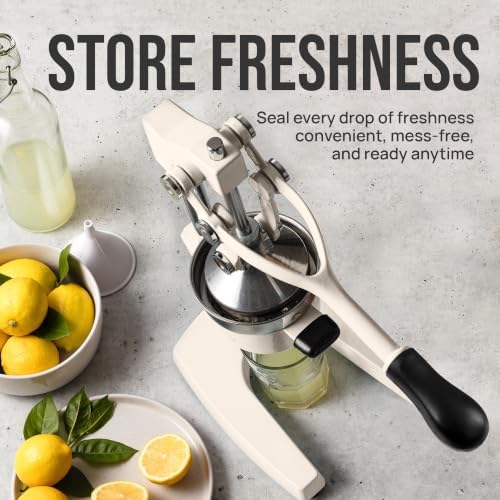 Zulay Kitchen Cast Iron Juicer, Orange Manual Juicer, Citrus Press, Ivory - Image 7