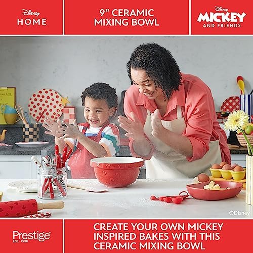 Prestige New Disney Bake with Mickey Mouse Ceramic Mixing Bowl - Red Mixing Bowls For Baking, 23cm x 12cm - Image 4