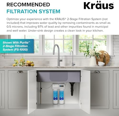 KRAUS Purita™ Single Handle Drinking Water Filter Faucet for Reverse Osmosis or Water Filtration System in Brushed Brass/Matte Black, FF-100BBMB - Image 7