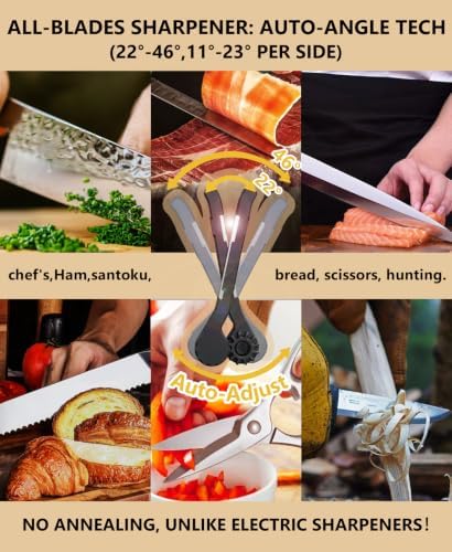 Cold-Grinding Knife Sharpener | Auto-Angle No-Assembly Tool for Home Kitchen - Image 3