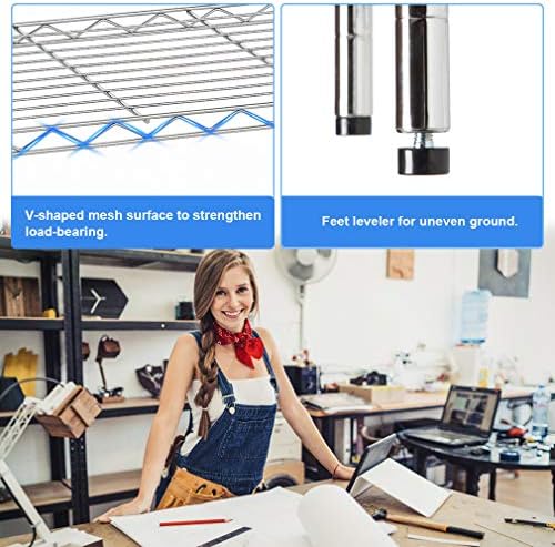 BestOffice | 5-Tier Wire Shelf | 36" x 14" x 72" | Chrome - Image 6