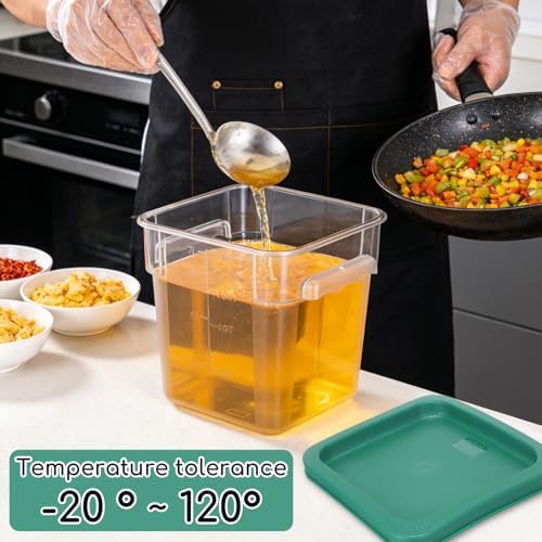 6 Pack 8 Qt Food Storage Containers with Lids, Commercial Clear Square - Image 6