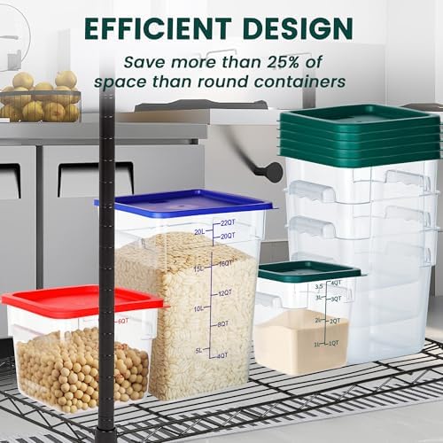 BIEAMA 4 Pack 2 Qt Square Food Storage Containers with Lids, NSF, Clear - Image 5