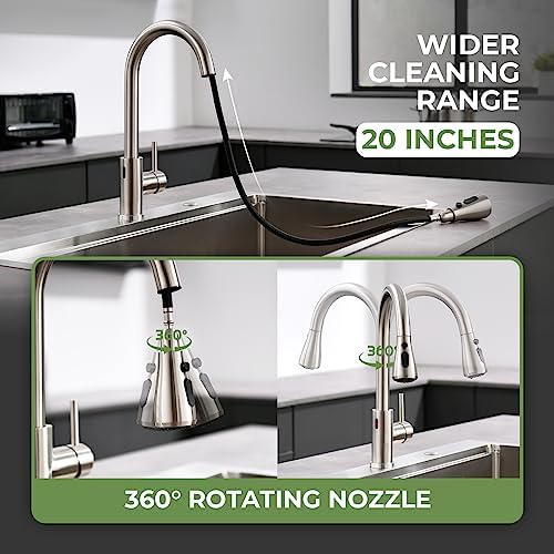 VFAUOSIT Touchless Kitchen Faucet with Pull Down Sprayer, Brushed Nickel - Image 4