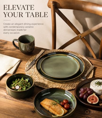 TheTerra Ceramic Dinnerware Set for 4, 16-Piece Plates and Bowls Set - Image 4