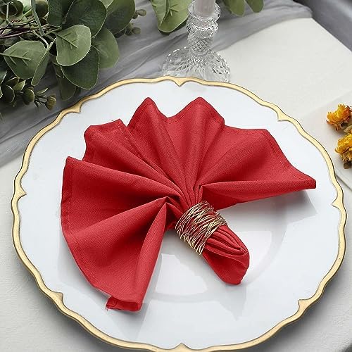 100 pcs 17-Inch Red Polyester Luncheon Napkins - for Wedding Party Reception Events Restaurant Kitchen Home by BalsaCircle