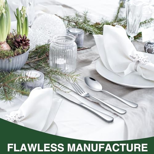 60-Piece Silverware Set with Organizer,AIVIKI Stainless Steel Flatware Set for 12,Cutlery Utensil Sets for Home Restaurant,Tableware Set Include forks spoons and knives,Mirror Polished,Dishwasher Safe - Image 5