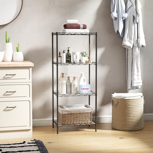 BestOffice | 4-Tier Wire Shelf | 12" x 18" x 44 | Black - Image 2