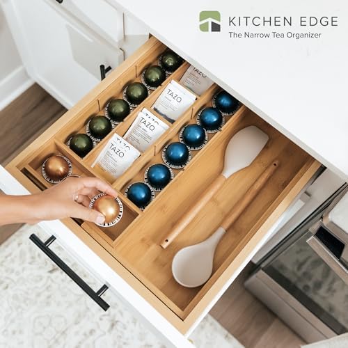 KitchenEdge Tea Bag & Coffee Pod Organizer, 9.7-17 in, Bamboo - Image 2