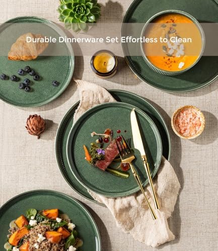 GBHOME Stoneware Dinnerware Sets for 4,12-Piece Plates and Bowls Set - Image 4