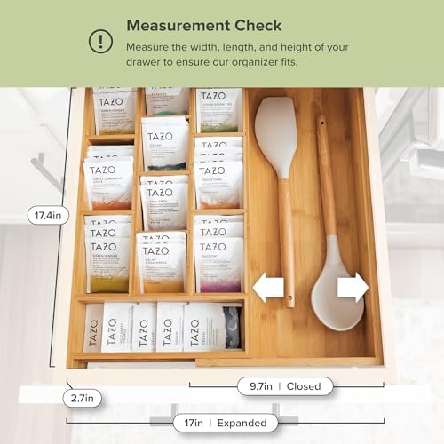 KitchenEdge Tea Bag & Coffee Pod Organizer, 9.7-17 in, Bamboo - Image 4