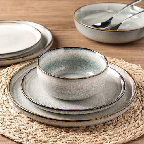 GBHOME Dinnerware Sets for 8, 32 Pieces Ceramic Plates and Bowls Set - Image 4