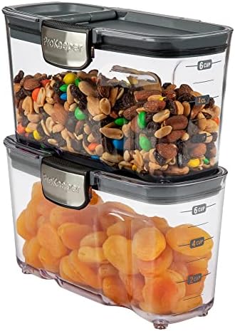 Progressive International ProKeeper+ 4-Piece Clear Plastic Modular Airtight Pantry Cereal Food/Snack Kitchen Storage Organization Container Canister Set - Image 5