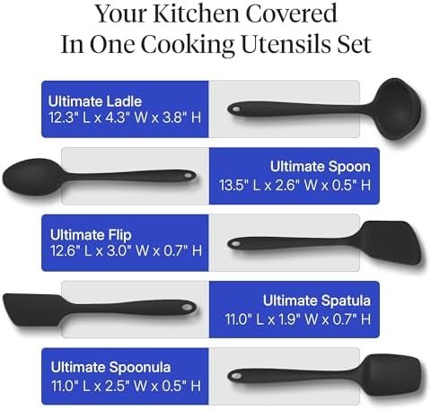 GIR: 5-Piece Silicone Ultimate Kitchen Utensils Set – Black - Image 3