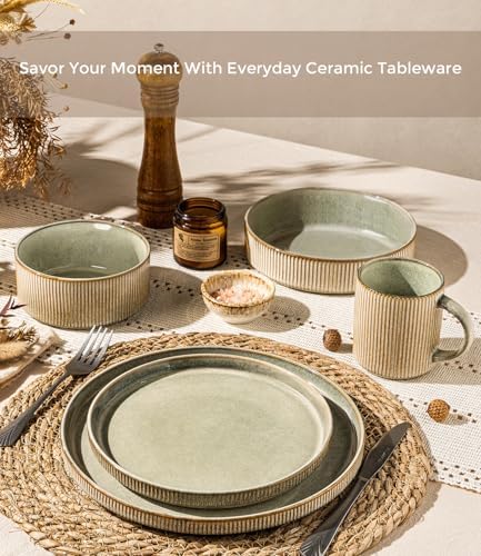 GBHOME Stoneware Dinnerware Sets for 6,18-Piece Plates and Bowls Set - Image 5