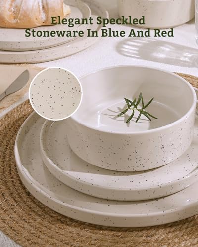Famiware Nebula 16-Piece Dinnerware Set with Pasta Bowls, Creamy White - Image 3