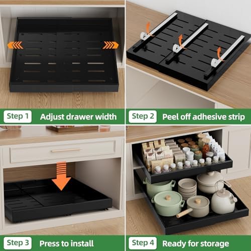 PAKETA 1 Pack Expandable Pull Out Cabinet Organizer,21" Deep - Image 6