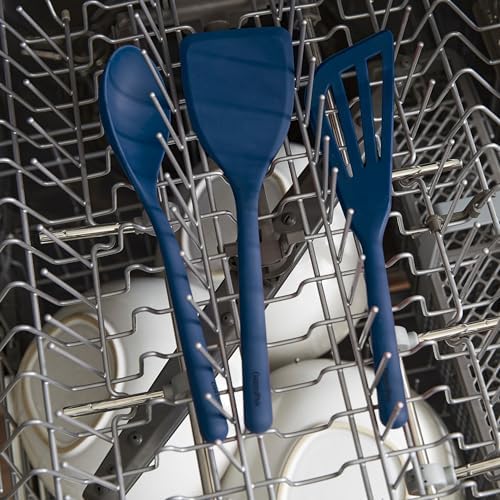 GreenPan Silicone 7 Piece Cooking Utensil Set, Ladle, Turners, Spatula, Spoons, Whisk, Flexible Nonstick Kitchen Tools Rigid Steel Core, Heat-Resistant, Anti-Slip Handle BPA-Free Dishwasher Safe, Blue - Image 5