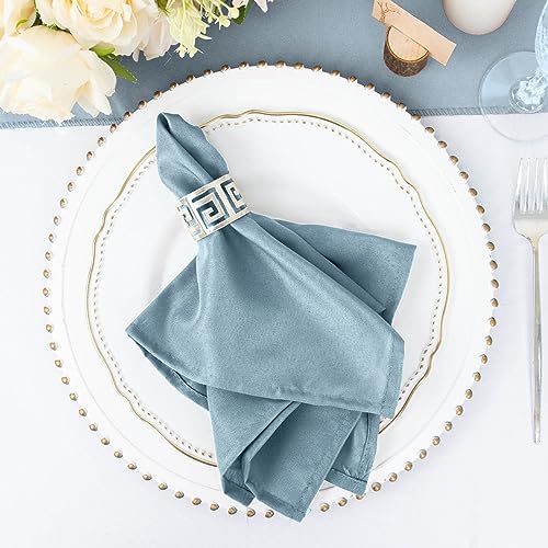 Balsa Circle 25 pcs 17-Inch Dusty Blue Polyester Table Napkins Reusable Washable Wedding Party Dinner Linens Tableware Supplies - Image 6