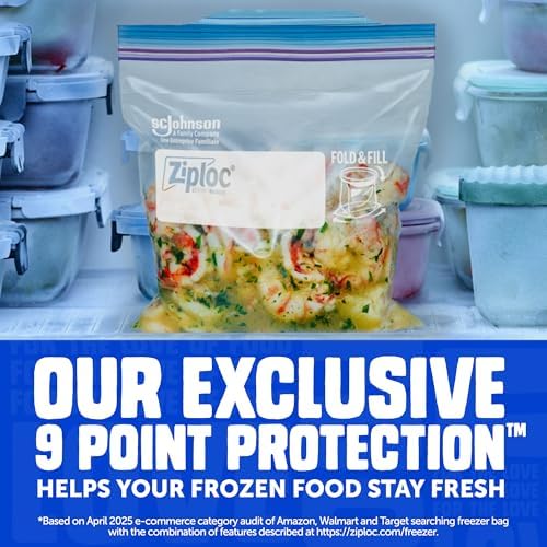 Ziploc Gallon Freezer Bags, Food Storage, Stand-Up Bottom, 28 Count (Pack of 9) - Image 3