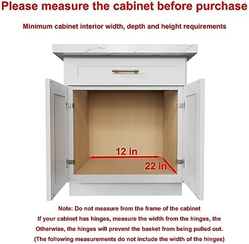 Sikarou Wood Pull Out Cabinet Organizer 11" W x 21" D, for 12" Cabinet Opening Heavy-Duty Sliding Drawers for Inside Cabinets Storage and Organization for Kitchen - Image 3
