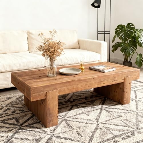 Rustic Wooden Coffee Table for Living Room Mid Century Modern Coffee Table by Unknown