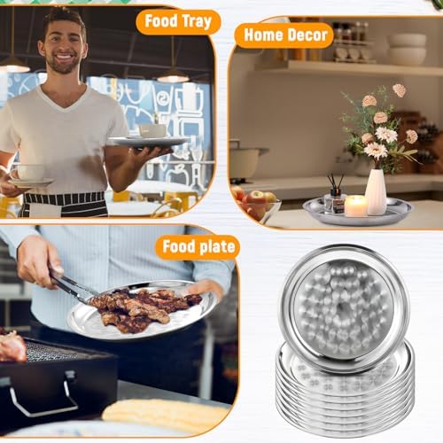 20 Pack Stainless Steel Round Silver Serving Tray Bulk, 12 Inch - Image 6