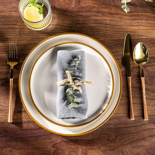 GBHOME Stoneware Dinnerware Sets for 6, 18-Piece Plates and Bowls Set - Image 2