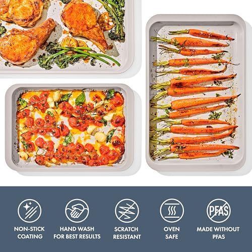 OXO Good Grips Non-Stick Pro Ceramic Coated Metal Bakeware 3-Piece Sheet - Image 2