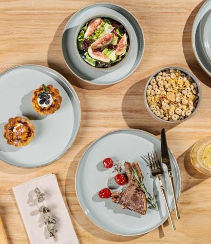 TheTerra Ceramic Dinnerware Set for 6, 18-Piece Plates and Bowls Set - Image 3