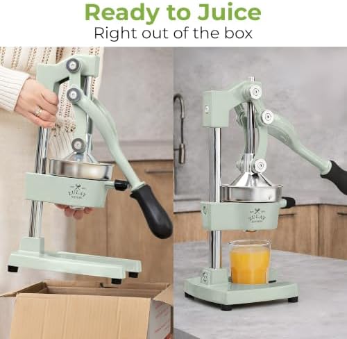 Zulay Kitchen Cast Iron Juicer, Orange Manual Juicer, Citrus Press, Mist - Image 3