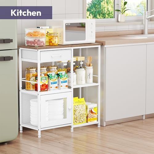 SWTYMIKI Coffee Bar Cabinet for Home - Farmhouse Coffee Stand Station Multi-Purpose Buffet Sideboard Cabinet with Drawers - Kitchen Bar Table for Living Room, Corner, Small Space, Oak - Image 6