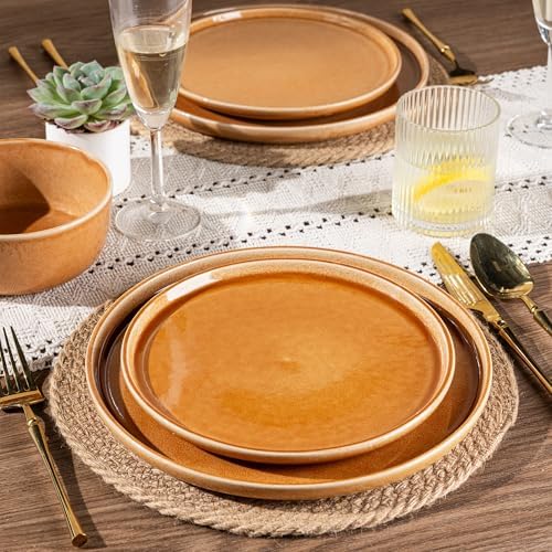 GBHOME Dinnerware Sets for 4, 12 Pieces Ceramic Plates and Bowls Set - Image 2