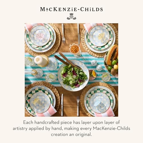 MACKENZIE-CHILDS Enamel Serving Bowl, Light-Blue-and-White Sky Check - Image 6
