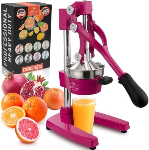 Zulay Kitchen Cast Iron Juicer, Orange Manual Juicer, Citrus Press, Pink by ZulayKitchen