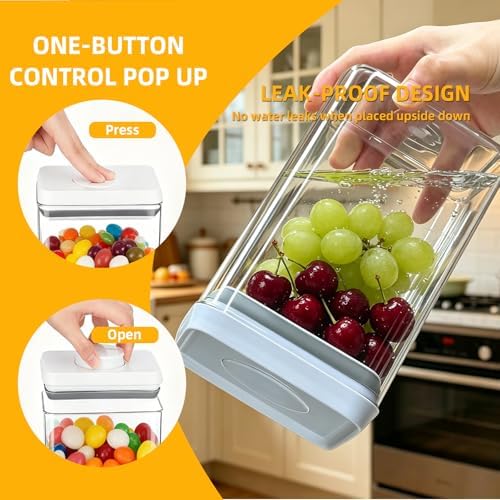 Pop Push Button Airtight Food Storage Containers 3 Pack (1.8Qt) - Image 6