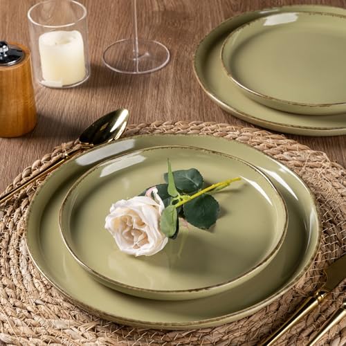 AmorArc Dinnerware Sets for 4, 12 Pieces Ceramic Plates and Bowls Set - Image 2