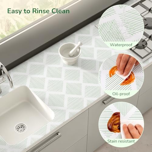 Green Drawer and Shelf Liner for Kitchen Non-Adhesive 17.5In x 20FT - Image 4