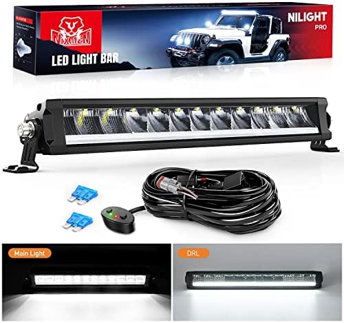 Nilight Pro Series 15.5 Inch Single Row Slim LED Light Bar with DRL by Nilight