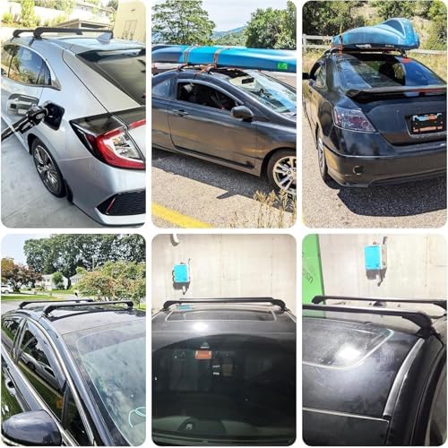 2Pcs Universal Car Roof Rack Cross Bars w/Anti-Theft Lock,43" Aluminum Lockable Car Top Crossbars with Adjustable Window Frame for Bare Roof Kayak Bike Rooftop Cargo Carrier Luggage 165 LBS Load - Image 3