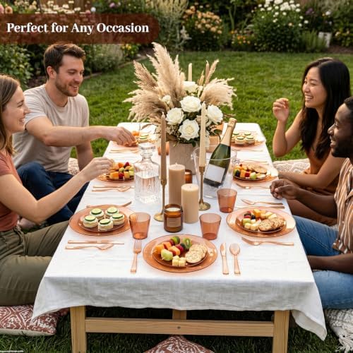 DaYammi 350PCS Amber Plastic Dinnerware Set for 50 Guests - Image 5