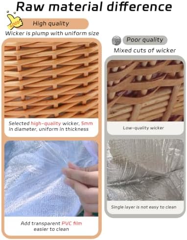 Picnic Basket Insulated with Lid, 5.2 Gal(19.6L) Wicker, Natural - Image 4